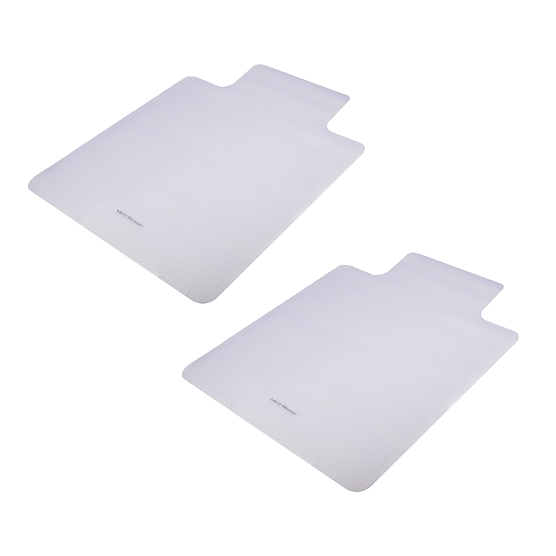 Mind Reader Carpet Chair Mat with Lip, 36" x 48'', Low-Pile, Clear, Set of 2 (2OFFCMAT-CLR) image 1