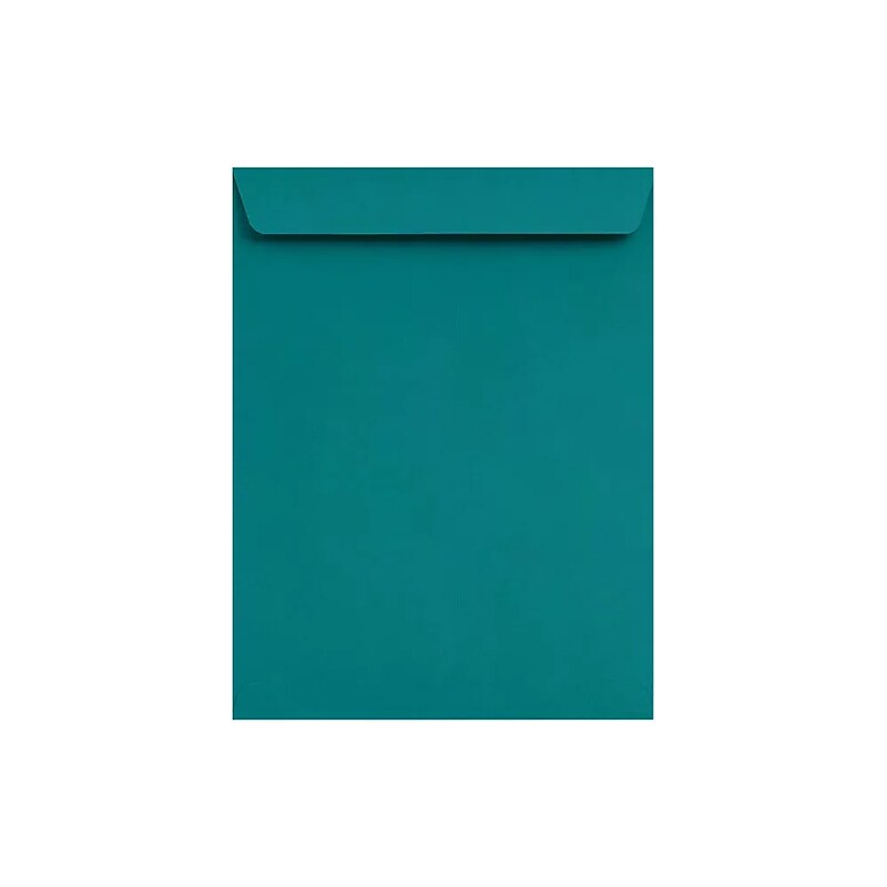 LUX 10" x 13" 80lbs. Commercial Flap Open End Envelopes, Teal Blue, 50/Pack image 1