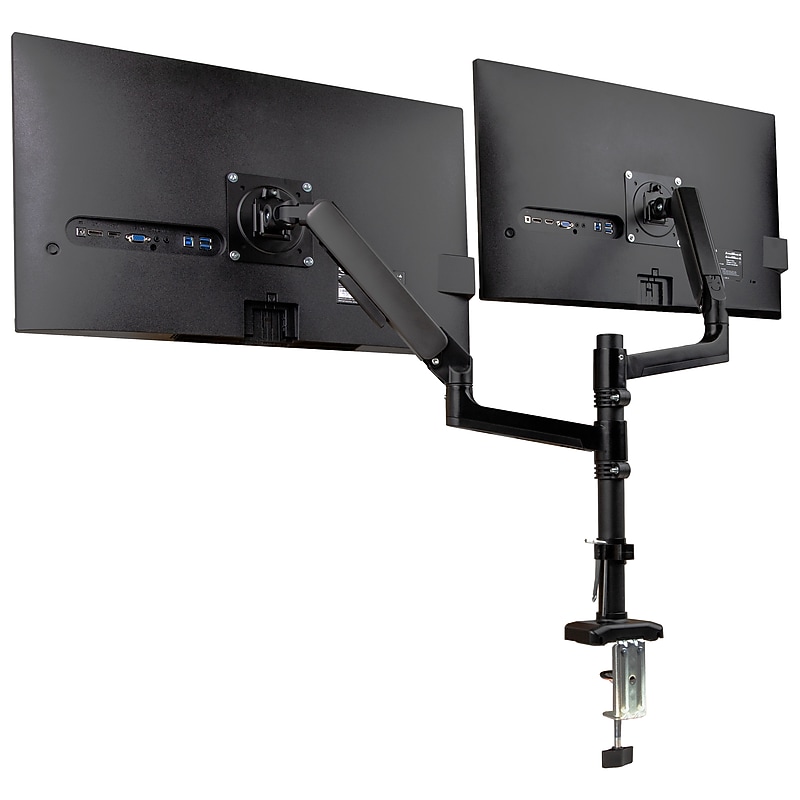 Mind Reader Dual Monitor Arm for 13" - 32" Monitor, Gas Spring VESA Desk Mount, Black (AGTILTDB-BLK) image 1