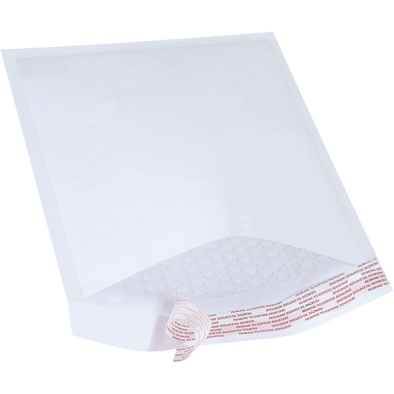 12" x 8.5" Self-Sealing Bubble Mailer, #2, White, 100/Pack (B855WSS) image 1