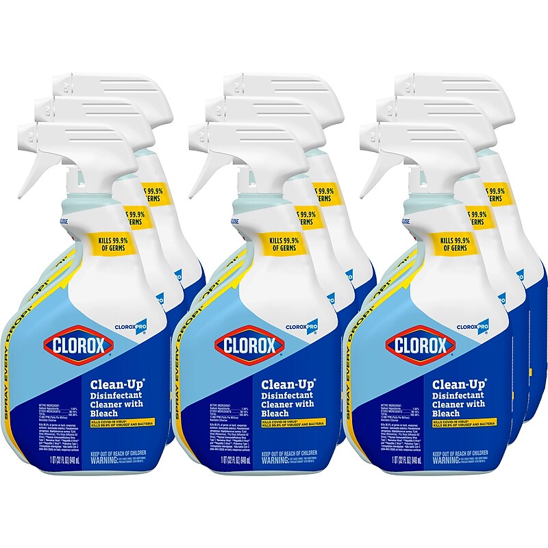 CloroxPro Clorox Clean-Up Disinfectant Cleaner with Bleach Spray, 32 oz., 9/Carton (35417) image 1