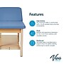 Aristo Wood Physician Adjustable Exam Table with Shelf, Dual Drawer Cabinet, Paper Cutter, Holder, 500 lb Capacity, Blue~#|#~19B2CD02-067F-4D9E-A0C1494D89FDBB4B_sc7