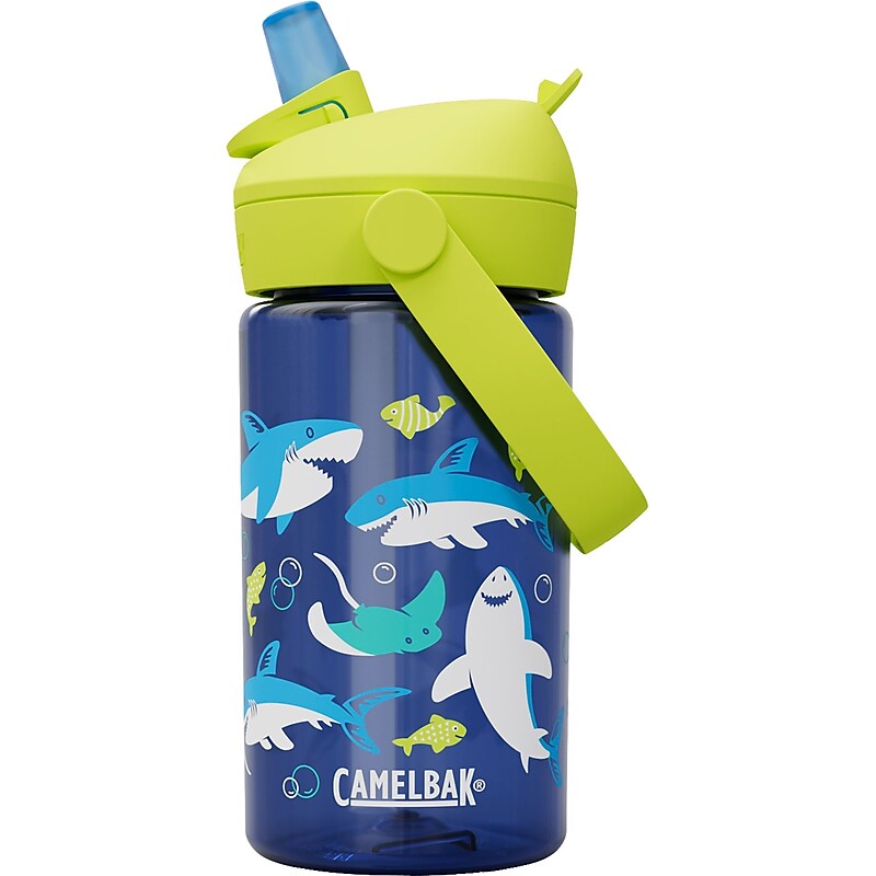 Camelbak Thrive FlipStraw Sharks and Rays Plastic Water Bottle, 14 oz., Multicolored (2860403041) image 1