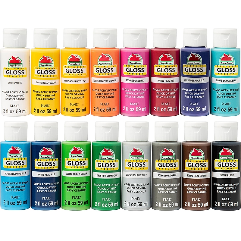 Apple Barrel Acrylic Paint Gloss, 2oz., 16-Piece Set (APPPROMOABG) image 1