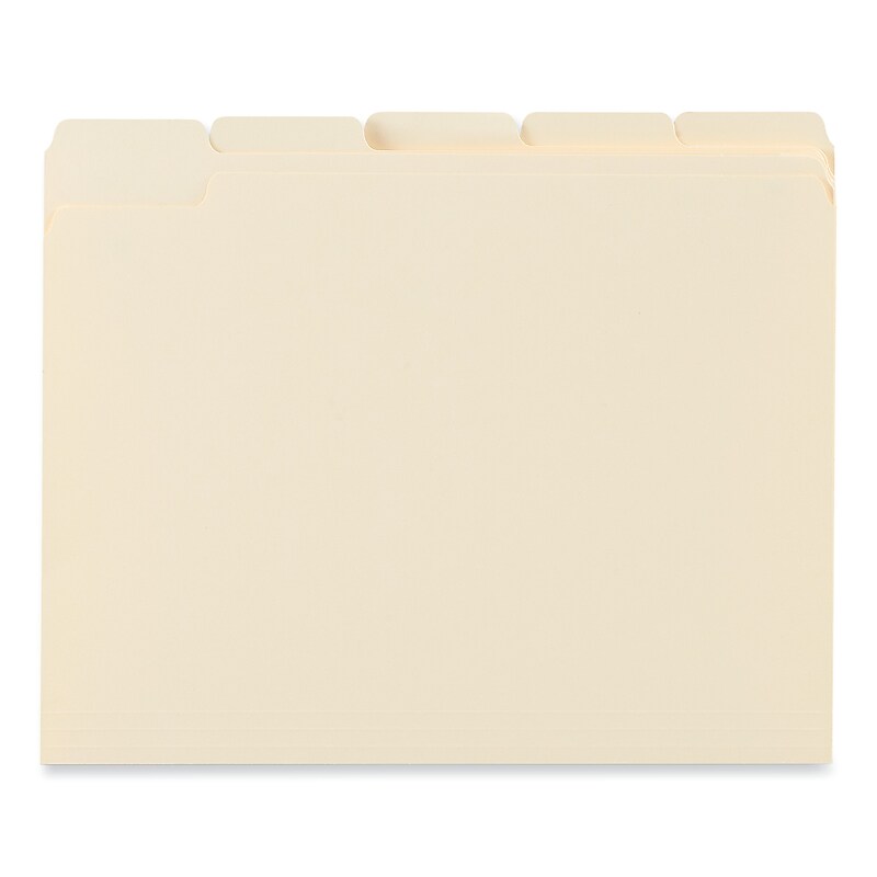 Universal File Folder, 1/5 Cut, Letter Size, Manila, 100/Box (UNV12115) image 1