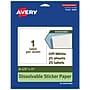 Avery Dissolvable Rectangle Multipurpose Labels, 8.5" x 11", Off-white, 25/Pack (94269)~#|#~19BDF737-22CD-4D5A-B59604BD757B75DF_sc7