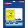 Avery Laser/Inkjet Multipurpose Rectangle Labels, 2/3" x 1-3/4", Neon Yellow, 1760/Pack (94209)~#|#~19BFC3E5-0C3C-42F4-B9E60E856C2D75E8_sc7