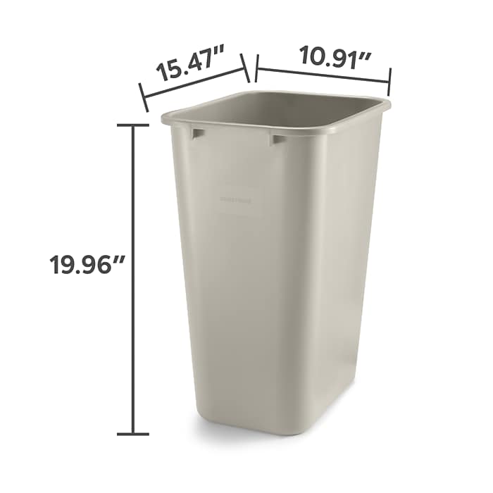 Coastwide Professional™ Plastic Trash Can, 10.25 Gallon, Beige