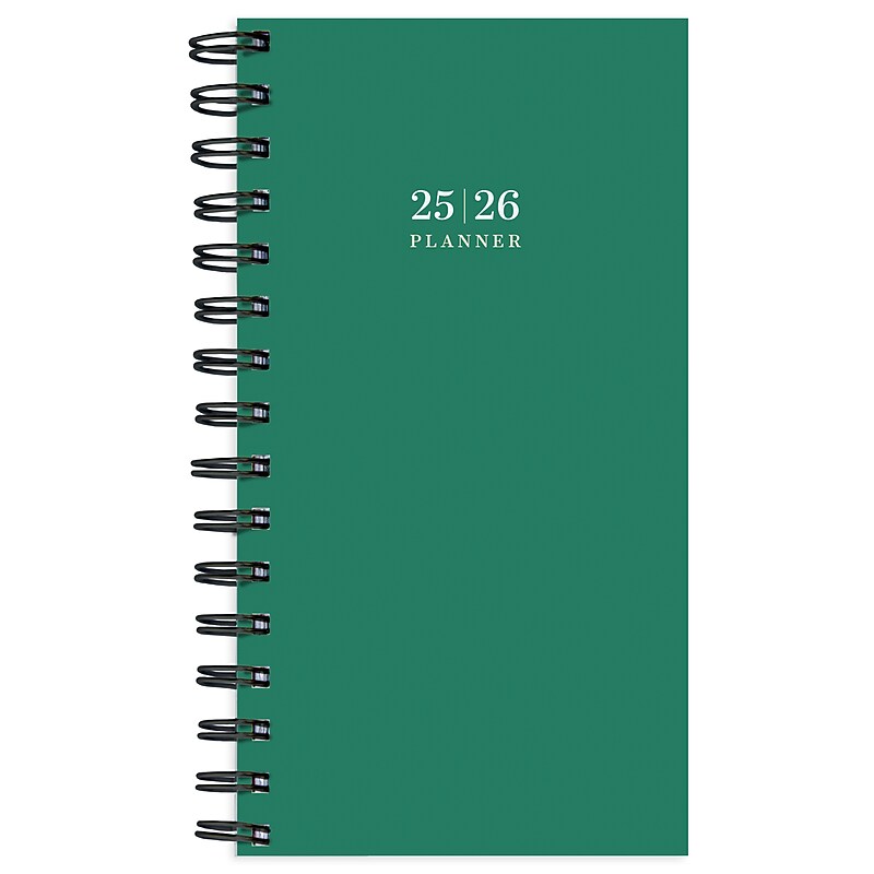2025-2026 TF Publishing 3.5" x 6.5" Academic Year Weekly & Monthly Planner, Paperboard Cover, Green Grass (AY26-7502) image 1
