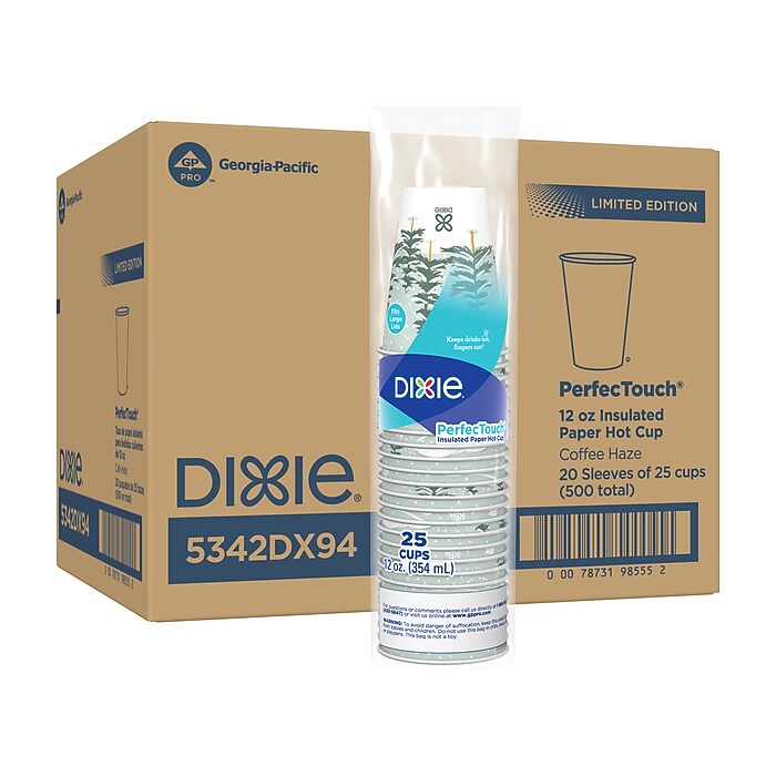Dixie PerfecTouch Winter Fun Paperboard Hot Cups, 12 oz., 500/Pack