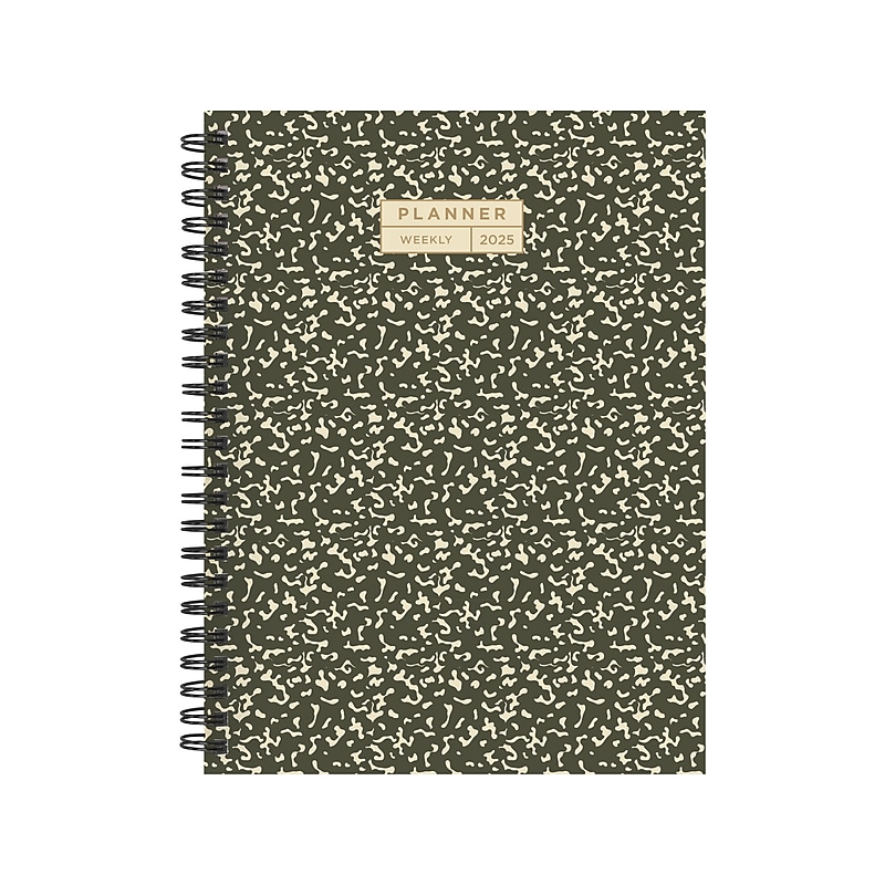 2025 TF Publishing 6.5" x 8" Weekly & Monthly Planner, Paperboard Cover, Black/Beige (25-9202) image 1