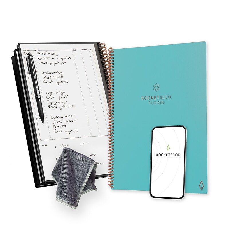 Rocketbook Fusion 1-Subject Smart Notebook, 8.5" x 11", 42 Sheets, Blue (EVRF-L-K-CCE) image 1