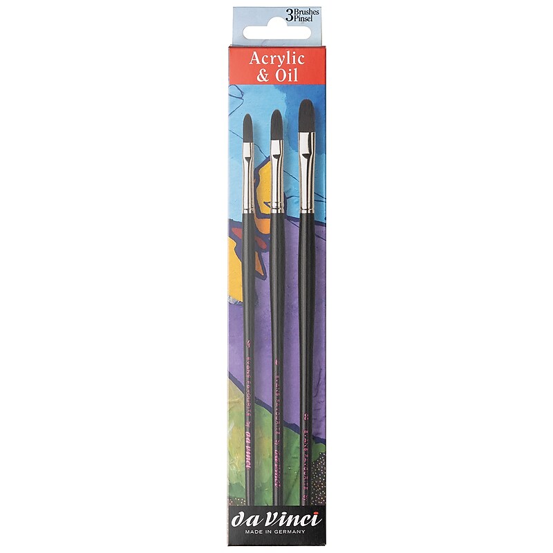 da Vinci Artist Signature Collection by Evan Woodruffe Acrylic Brushes, 3 /Pack (DVXVA4120210) image 1