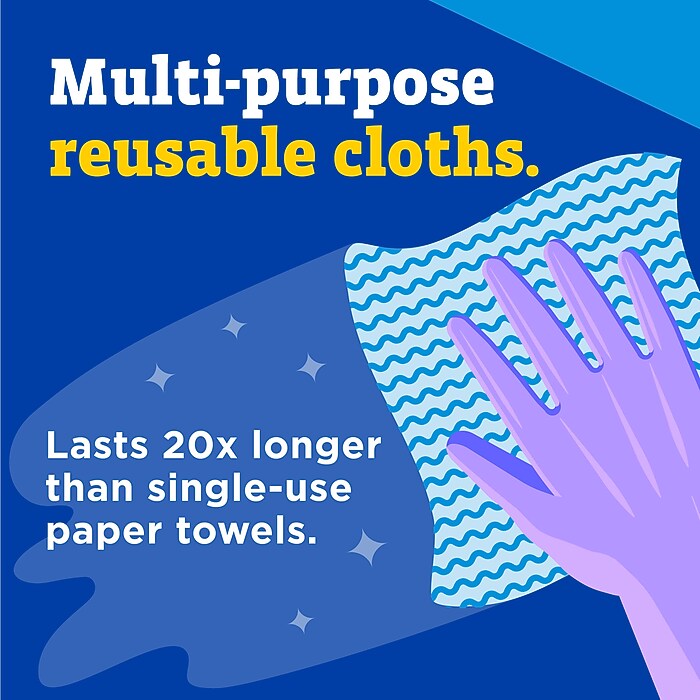 CloroxPro Clorox Handi Wipes Cotton Cleaning Cloths, Blue/White