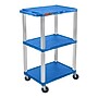 Luxor TUFFY 3-Shelf Multi-Purpose Utility Cart, Blue/Nickel (UCPL1BU-N)~#|#~19E2900D-1B8C-4B1E-85F4774272D3B0AC_sc7