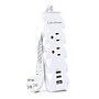 CyberPower P203UCW Home Office 2-Outlet Surge Protector, 2-USB-C Ports, 1-USB-A Port, 3 ft. Cord, 350J Surge Suppression, White~#|#~19EA87B9-ACEF-41DE-9979D3E5E3488C74_sc7