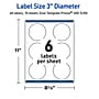 Avery Laser/Inkjet Circle Multipurpose Labels, 3" Dia., White, 60/Pack (S00DJN)~#|#~19EBAB64-677A-44AE-B989D3CAC04ACBFE_sc7