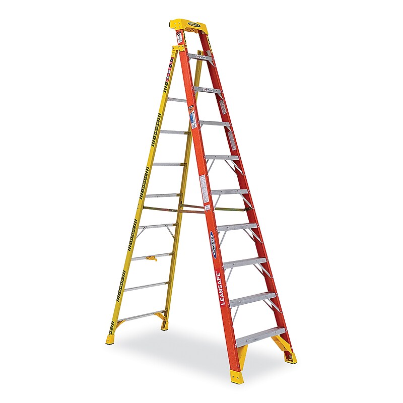 Werner 10' Fiberglass Leaning Ladder, 300 lbs. Load Capacity (L6210) image 1