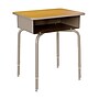 Flash Furniture Billie 24"W Student Desk with Open Front Metal Book Box, Maple/Silver (FDDESKGYMPL)~#|#~19ED74D2-FCFA-4EBB-98AA57EF33C44BC8_sc7