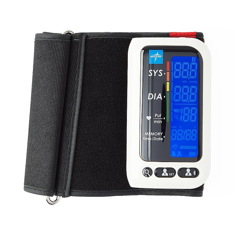 Medline Bluetooth Arm Blood Pressure Monitor, Adult, Black (MDS7001B) image 1