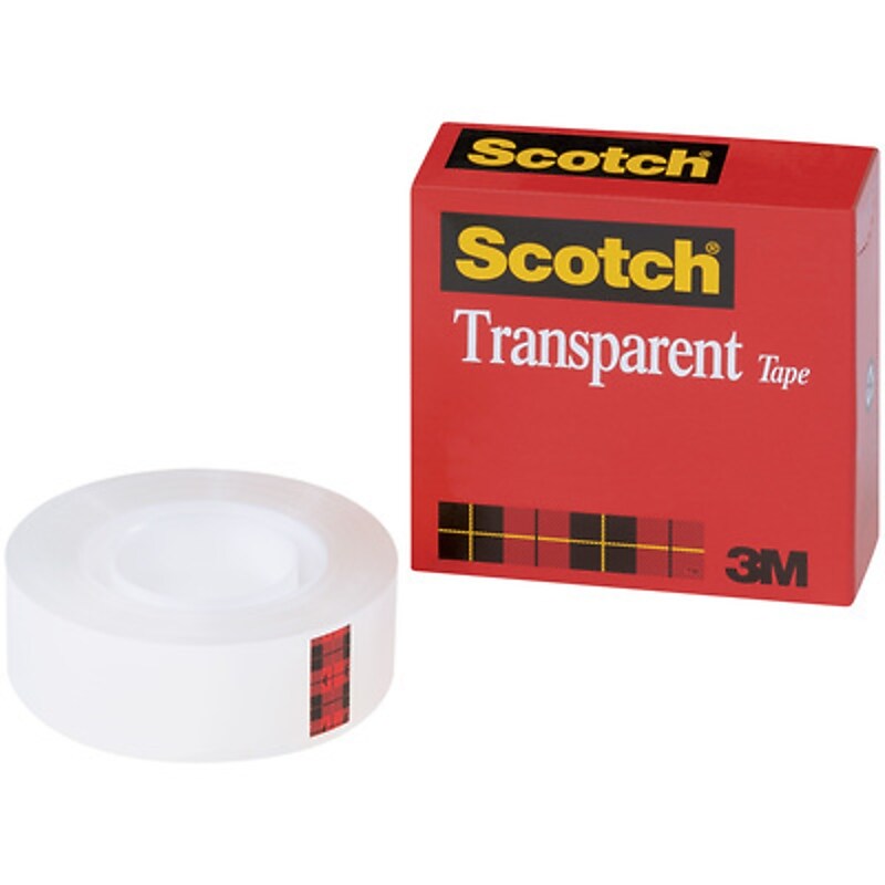Scotch 600 MultiTask Transparent Clear Tape, 0.75" x 36 yds., Clear, 12 Rolls/Pack (T9641600) image 1