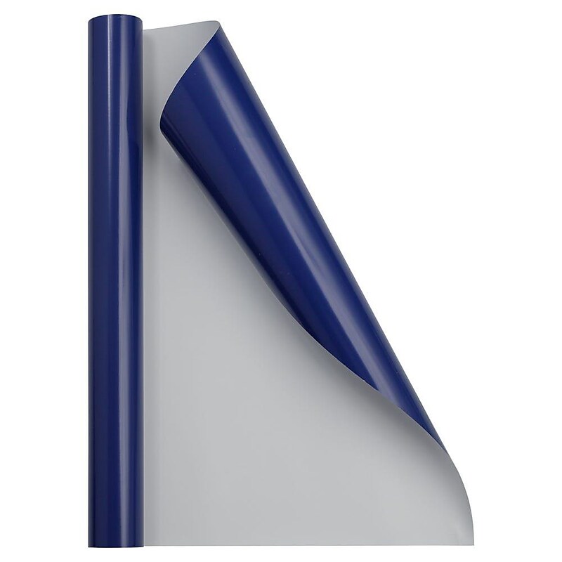 JAM Paper Short Mini Roll Wrapping Paper, 26.3 sq. ft., Royal Navy Blue, 2/Pack(165S25263rbg) image 1