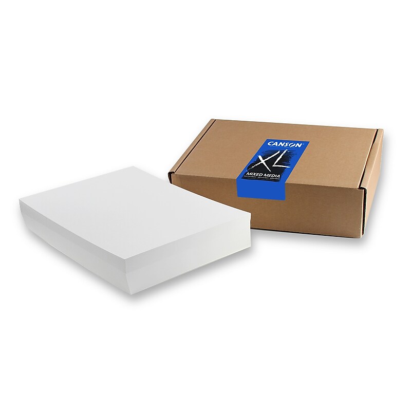 Canson XL Series Mixed Media Sheet Bulk Pack, 12" x 9", White, 100 Sheets/Box (MCXC100516253) image 1