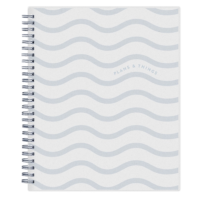 2025-2026 Blue Sky Wavy Stripe 7" x 9" Academic Year Weekly & Monthly Planner, Plastic Cover, Multicolored (155391) image 1