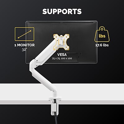 Fellowes Platinum Series Adjustable Monitor Arm, Up to 40″ Monitor, White (8056201) Sansujyuku sansujyuku.com