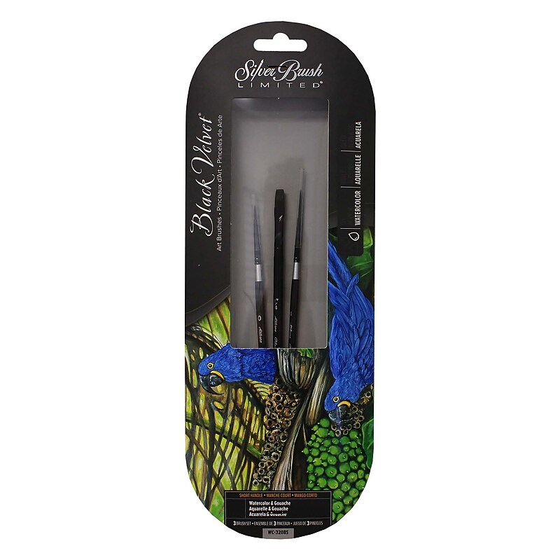Silver Brush Synthetic Bristle Brushes, Assorted, 3/Pack (SLVWC3208S) image 1