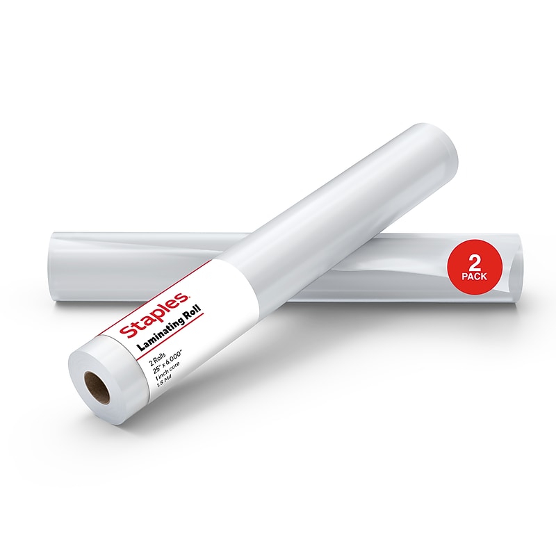 Staples Laminating Film Roll, 1.5 Mil, 25" x 500', 2/Pack (ST63251) image 1
