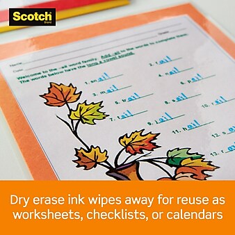 Scotch® Thermal Dry Erase Laminating Pouches, Letter Size, 8.9" x 11.4", 20/Pack (TP3854-20DE)