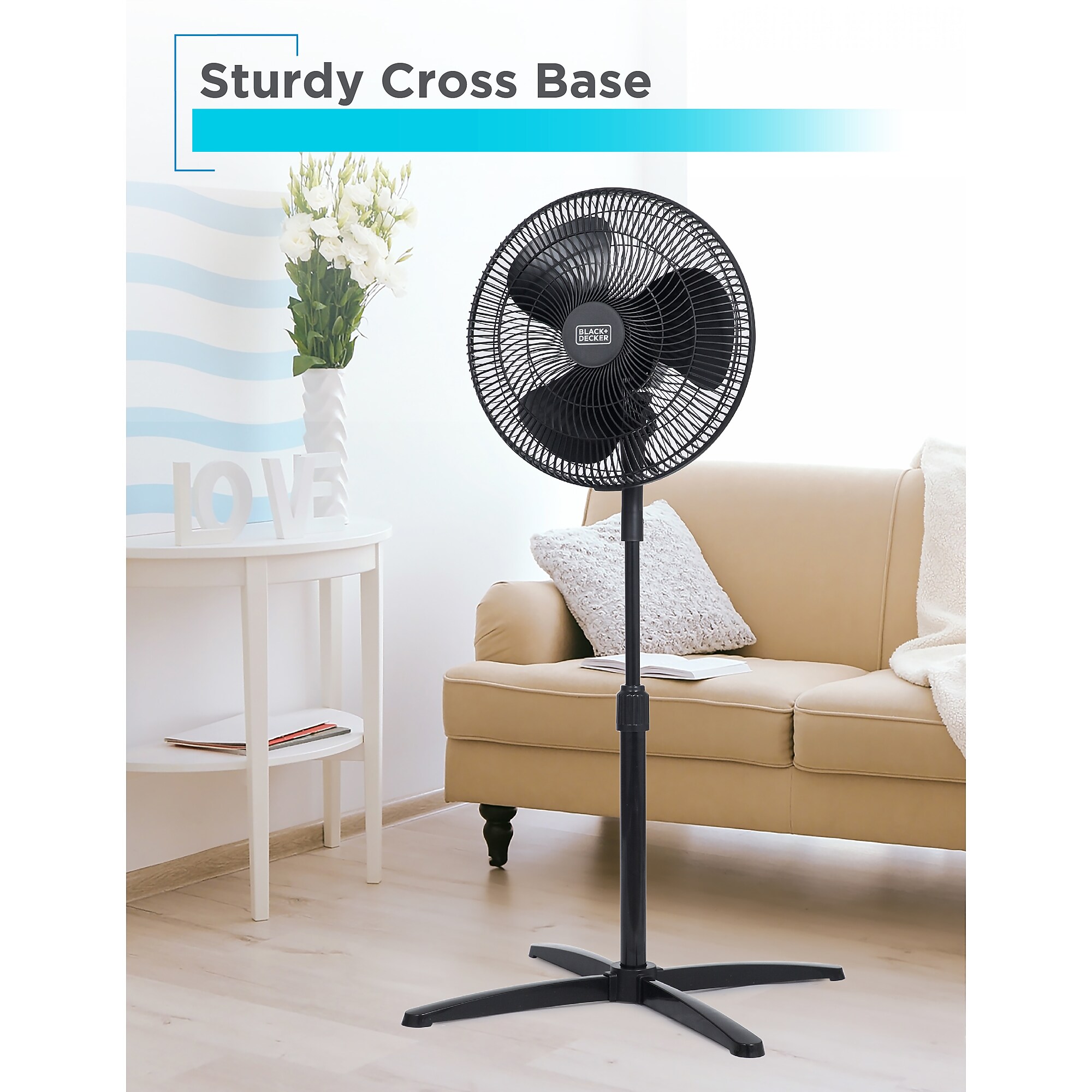 Black & Decker 16″ Oscillating Pedestal Fan, 3-Speed, Black (BFP16MXB) Sansujyuku sansujyuku.com