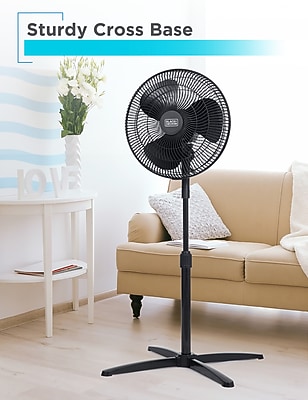 Black & Decker 16″ Oscillating Pedestal Fan, 3-Speed, Black (BFP16MXB) Sansujyuku sansujyuku.com