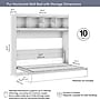 Bestar Pur 85W Queen Horizontal Murphy Bed with Overhead Storage, White (26949-000017)~#|#~1A1EFAB4-ACF4-409D-B0C110817593381B_sc7