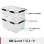 Sterilite 80 Quart Gasket Box with Lid, Plastic, Clear/Black, 4/Carton (39389004)~#|#~1A2068DD-CB8E-47AE-95D8367C37FD0C4D_sc7