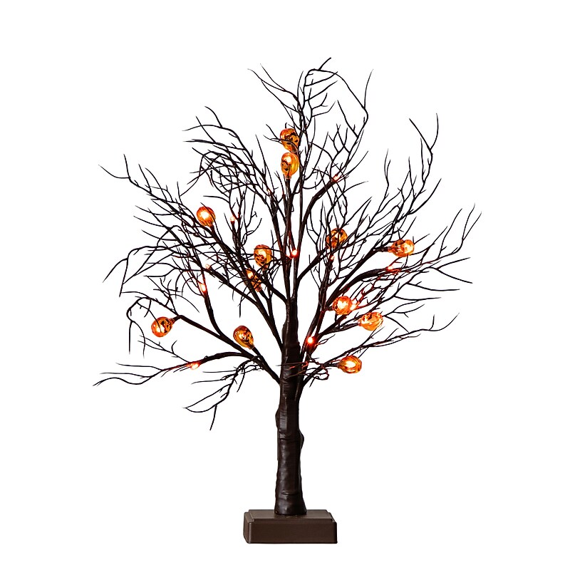 Nearly Natural Pre-Lit Artificial Halloween Brown Twig Tree, 22" (T5202) image 1