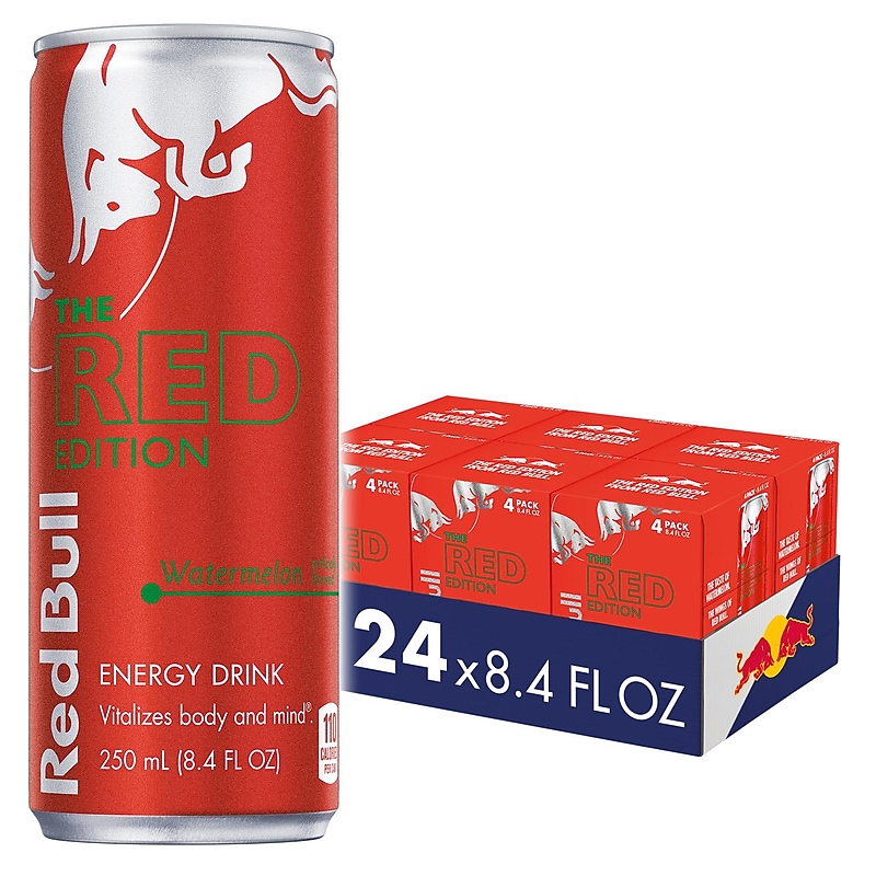 Red Bull The Red Edition Watermelon Energy Drink, 8.4 Fl. Oz., 24 Cans/Carton (RB230365) image 1