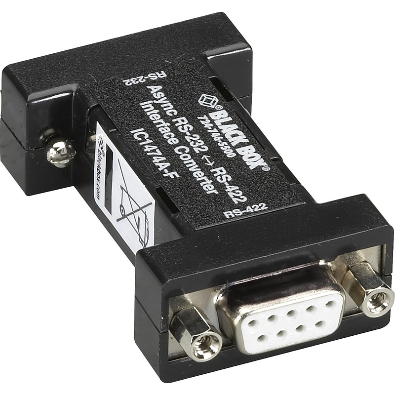 Black Box RS‑232 to RS‑422 Bi‑Directional Interface Converter, DB9, Port‑Powered (IC1474A‑F) image 1