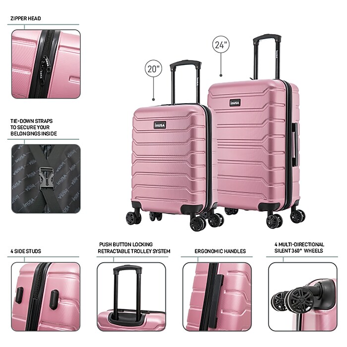 InUSA Trend 2-Piece Hardside Spinner Luggage Set, TSA Checkpoint