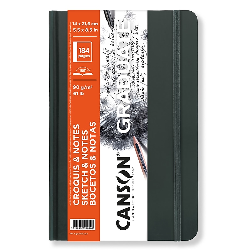 Canson Graduate 5.5" x 8.5" Hard Bound Sketch & Notes Art Book, 92 Sheets/Book, 5/Bundle (MCX31200L042-5) image 1