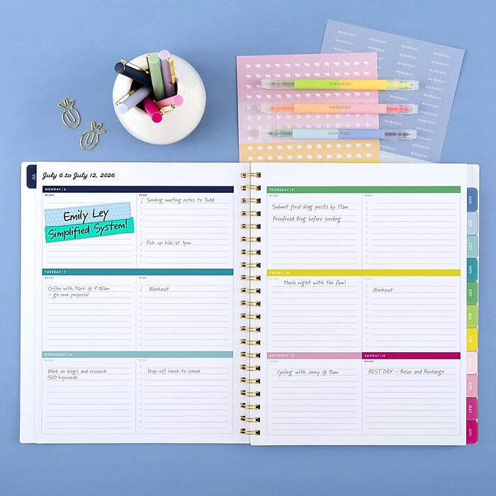 2026-2027 AT-A-GLANCE Simplified by Emily Ley Happy Stripe 8.5