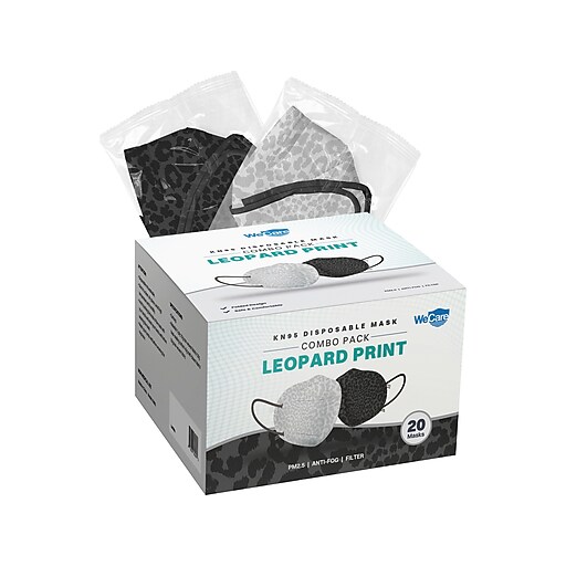 WeCare Leopard Print Disposable KN95 Fabric Face Masks, One Size