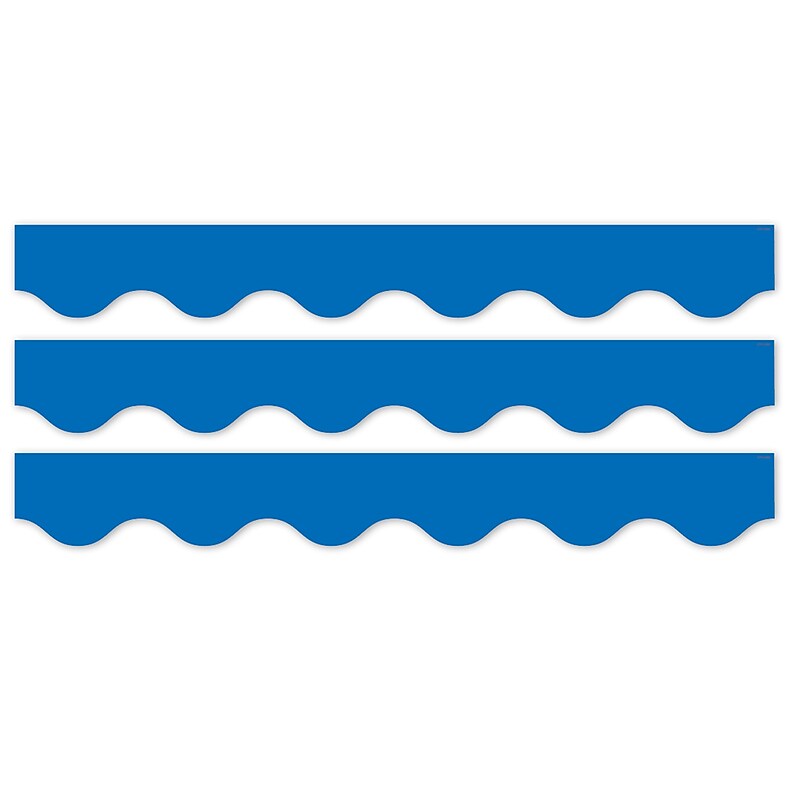 Creative Teaching Press Core Decor EZ Border, 3" x 2', Blue Wavy, 24/Pack, 3 Packs/Bundle (CTP11066-3) image 1
