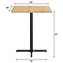 Flash Furniture Bennett Square Shaped Wooden Commercial Indoor Table, 36" x 36", Natural Top/Black Base (GSFSQ36NTT3030B)~#|#~1A3918B6-F7A9-423C-A558618B2C325564_sc7