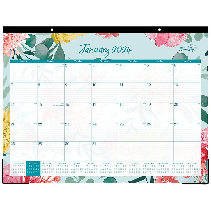 2024 Blue Sky Reflections 22" x 17" Monthly Desk Pad Calendar (117886-24) image 1