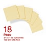 Staples Recycled Sticky Notes, 3" x 3", Sunshine Collection, 100 Sheets/Pad, 18 Pads/Pack (S-33YR18/52569)~#|#~1A46AB80-58AE-465A-8034067EF8CAFBC5_sc7
