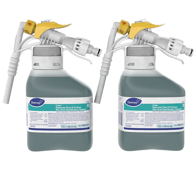 Crew Disinfectant for Diversey RTD, Fresh, 1.5 L / 1.59 U.S. Qt., 2/Carton (3063437) image 1