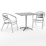 Flash Furniture Lila Indoor-Outdoor 31.5'' Square Table Set with 2 Slat Back Chairs, Aluminum (TLH32SQ017BCHR2)~#|#~1A4EFA07-690D-49C3-97E02FE1D207F250_sc7