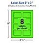 Avery Laser/Inkjet Multipurpose Rectangle Labels, 2" x 3", Neon Green, 640/Box (94237)~#|#~1A4FB3E2-6E3A-4236-AE94DE73390129A2_sc7